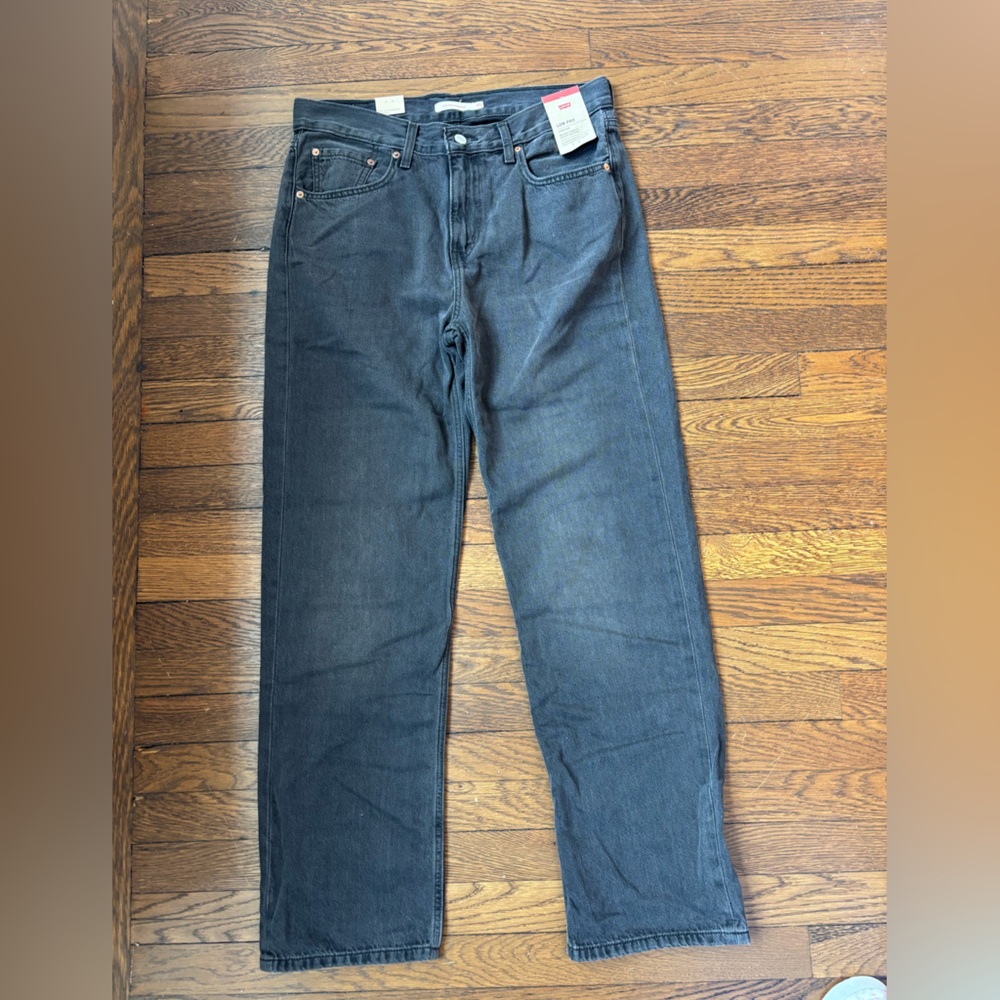 Levi's Low Pro Straight‎ Leg Jeans in Charcoal Black